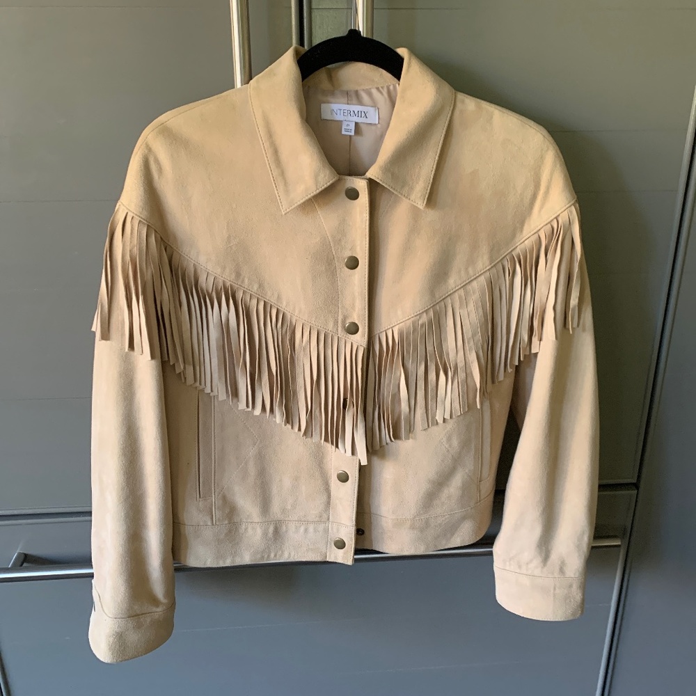 Intermix Goat Suede NWOT fringe jacket